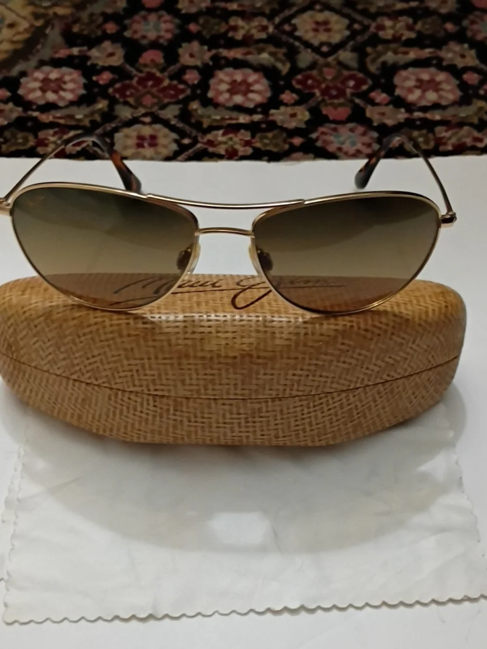 Maui Jim Jim Baby  Gold Aviator Sunglasses with Brown Gradient Lenses MJ 245-16